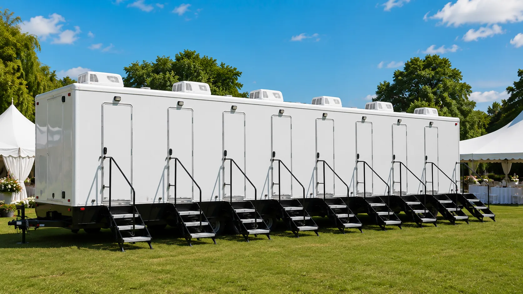 8 Stall Restroom Trailer in Bloomington, IN